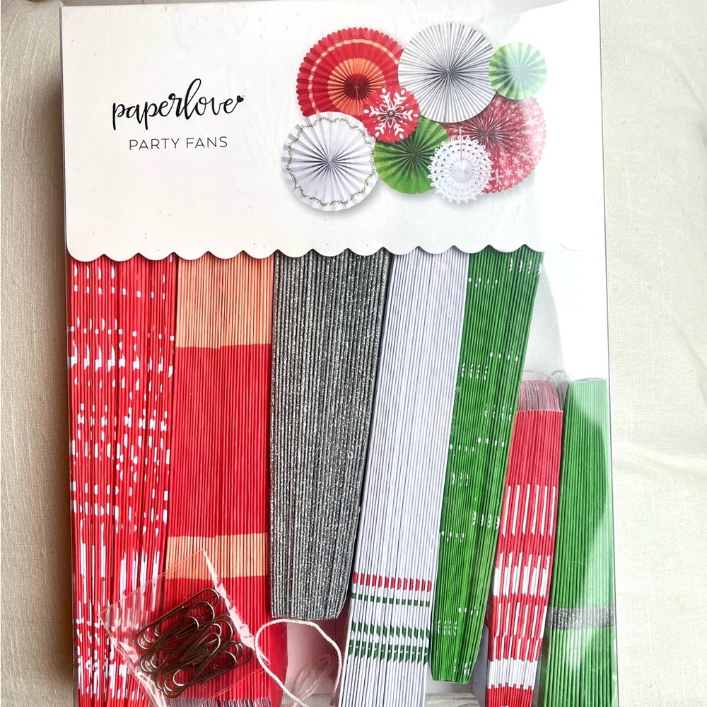 Red, Green, and White Party Fans